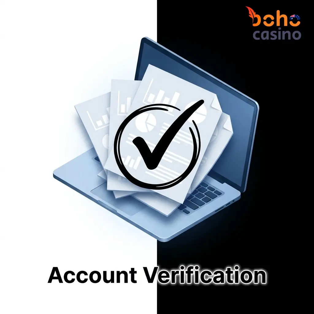Boho Casino account verification steps for Australian players showing ID upload, proof of address, and payment confirmation process