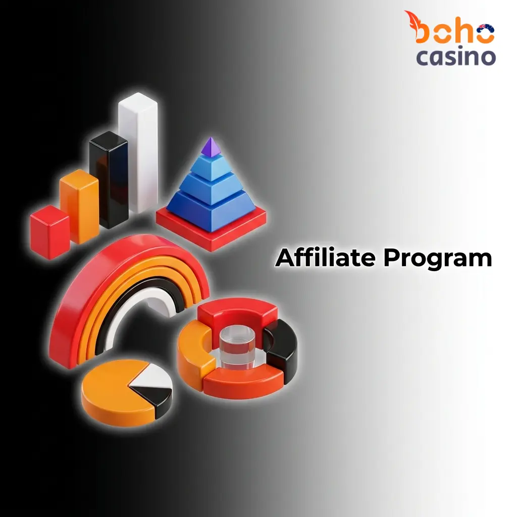 Boho Casino affiliate program offering up to 45% revenue share, CPA and hybrid commission models for partners
