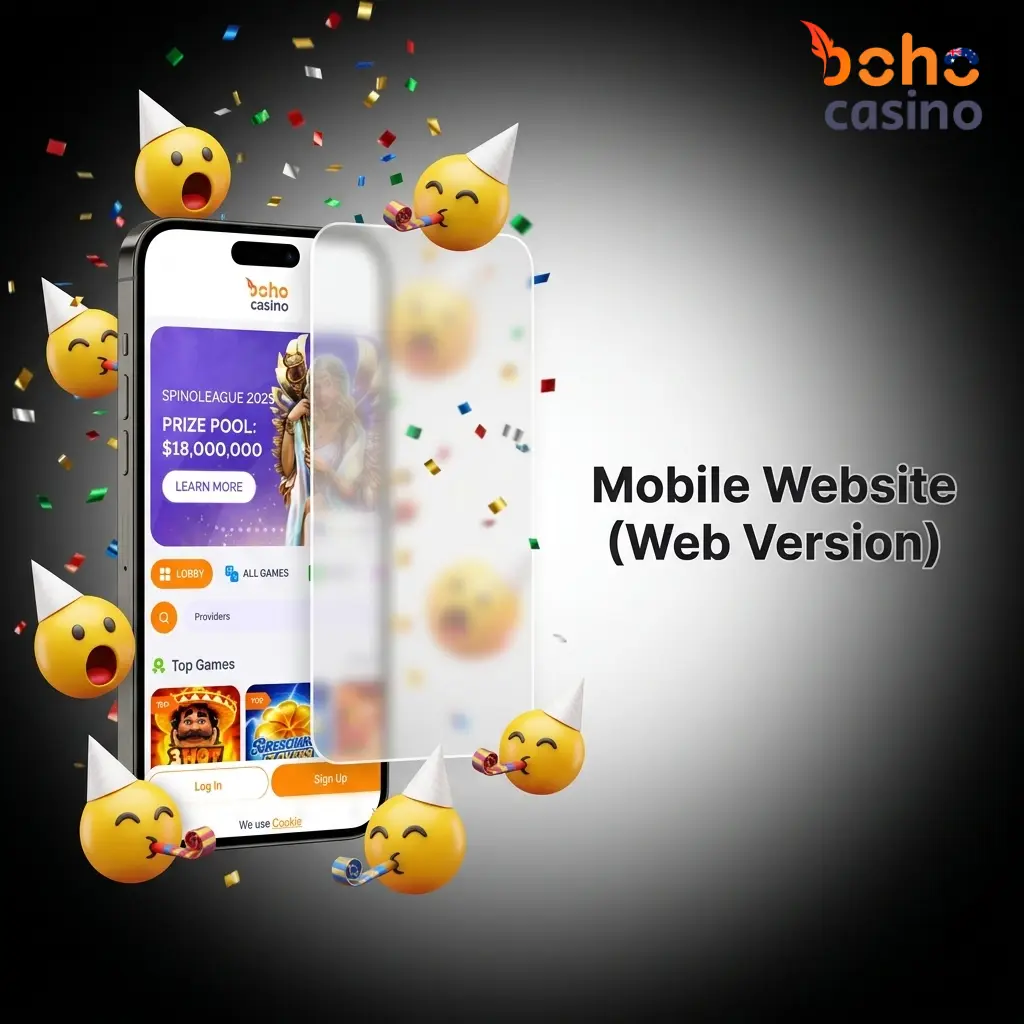 Boho Casino mobile website accessible on any smartphone or tablet browser with no download required